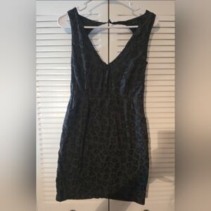 Stussy Black Leopard Print Mini Dress